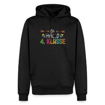 Oh bonjour l’école de 4e année - Sweat à capuche Premium bio Homme - noir - Devant - Nico (187cm)