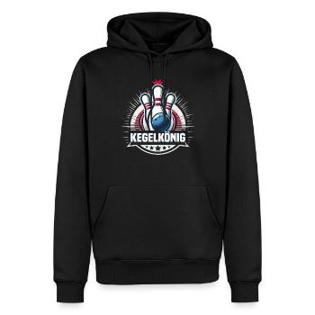Bowling King Skittles Bowling Club Design pour le bowling - Sweat à capuche Premium bio Homme - noir - Devant - Nico (187cm)