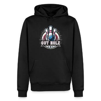 Bonne quilles en bois Skittles Club Design pour les quilles - Sweat à capuche Premium bio Homme - noir - Devant - Nico (187cm)