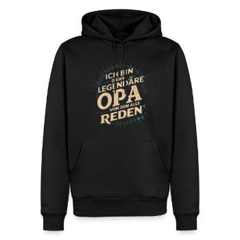 Légendaire grand-père rétro dictant Design - Sweat à capuche Premium bio Homme - noir - Devant - Nico (187cm)