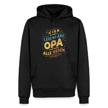 Légendaire grand-père rétro dictant Design - Sweat à capuche Premium bio Homme - noir - Devant - Nico (187cm)