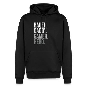 Classique Bauer Daddy Hero Déclaration audacieuse - Sweat à capuche Premium bio Homme - noir - Devant - Nico (187cm)