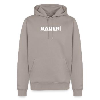 Club exclusif à vie Bold Black and Whit - Sweat à capuche Premium bio Homme - taupe - Devant - Nico (187cm)