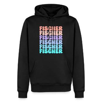 Idée cadeau d’été pour le groupe d’équipe Fischer en famille - Sweat à capuche Premium bio Homme - noir - Devant - Nico (187cm)
