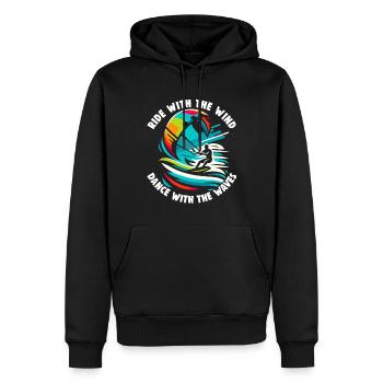 Kitesurfing Ride with the wind Kitesurfer - Men’s Premium Organic Hoodie - black - Front - Nico (187cm)