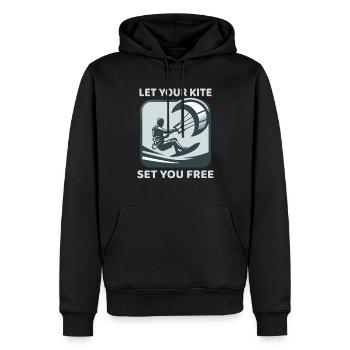Kitesurf Laissez votre cerf-volant vous libérer Kitesurfeur - Sweat à capuche Premium bio Homme - noir - Devant - Nico (187cm)