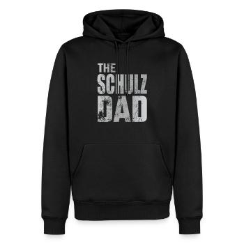 Le père Schulz pour les pères Famille Hommes Fête des pères - Sweat à capuche Premium bio Homme - noir - Devant - Nico (187cm)