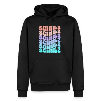 Schulz Family Colorful Gradient Statement Mitglied - Männer Premium Bio Hoodie - Schwarz - Vorne - Nico (187cm)