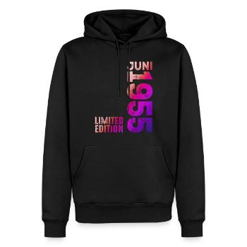 Edition limitée juin 1955 Légendaire depuis juin 1955 - Sweat à capuche Premium bio Homme - noir - Devant - Nico (187cm)