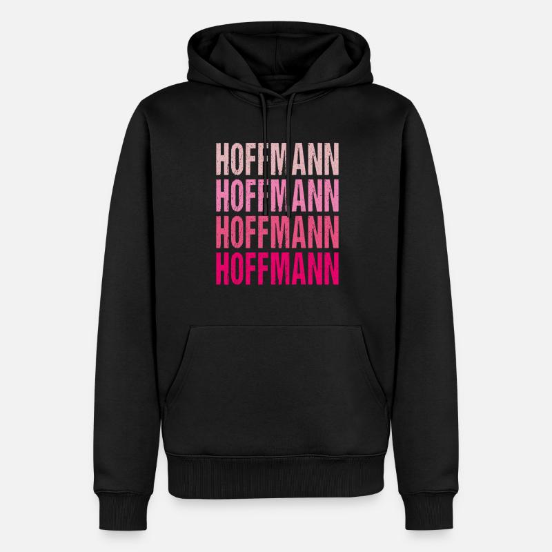 Hoffmann Retro Rosa Nachname Geschenkidee - Männer Premium Bio Hoodie - Schwarz