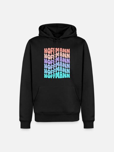 Hoffmann Retro Nachname Familie Geschenk - Männer Premium Bio Hoodie - Schwarz