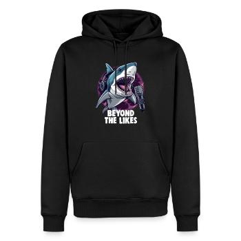 Digital Creator Beyond the likes Social Media - Männer Premium Bio Hoodie - Schwarz - Vorne - Nico (187cm)
