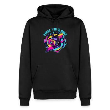 Digital Creator Viral Vibes Only Social Media - Männer Premium Bio Hoodie - Schwarz - Vorne - Nico (187cm)