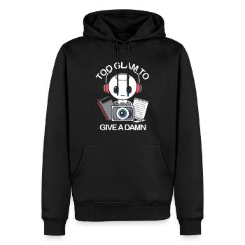 Digital Creator Too Glam To Give A Damn Social - Männer Premium Bio Hoodie - Schwarz - Vorne - Nico (187cm)
