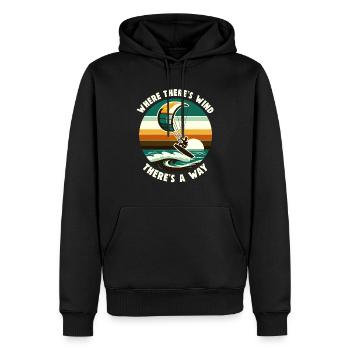 Kitesurfing Ride with the wind Kitesurfer - Men’s Premium Organic Hoodie - black - Front - Nico (187cm)