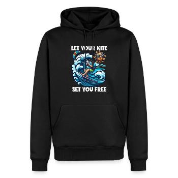 Kitesurf Laissez votre cerf-volant vous libérer Kitesurfeur - Sweat à capuche Premium bio Homme - noir - Devant - Nico (187cm)