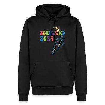 Schulanfang Einschulung Schulkind 2024 - Männer Premium Bio Hoodie - Schwarz - Vorne - Nico (187cm)