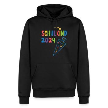 Schulanfang Einschulung Schulkind 2024 - Männer Premium Bio Hoodie - Schwarz - Vorne - Nico (187cm)