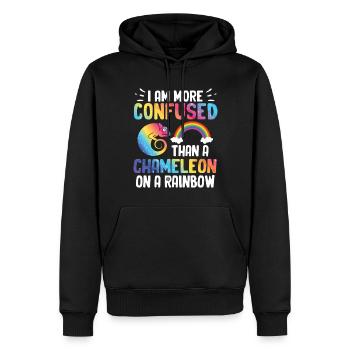 I'm more confused than a chameleon - Men’s Premium Organic Hoodie - black - Front - Nico (187cm)