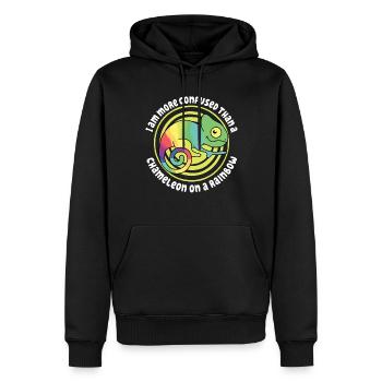 Ich Bin Verwirrter Als Ein Chamäleon - Männer Premium Bio Hoodie - Schwarz - Vorne - Nico (187cm)