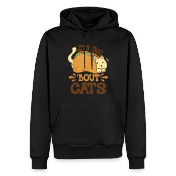 Let's Taco Bout Cats Catlover - Männer Premium Bio Hoodie - Schwarz - Vorne - Nico (187cm)