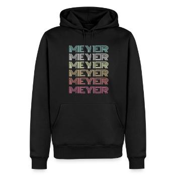 Meyer Retro Familie Nachname Geschenk - Männer Premium Bio Hoodie - Schwarz - Vorne - Nico (187cm)