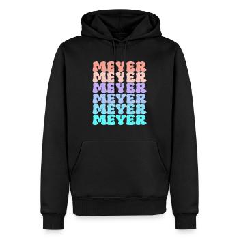 Meyer Familie Nachname Retro - Männer Premium Bio Hoodie - Schwarz - Vorne - Nico (187cm)