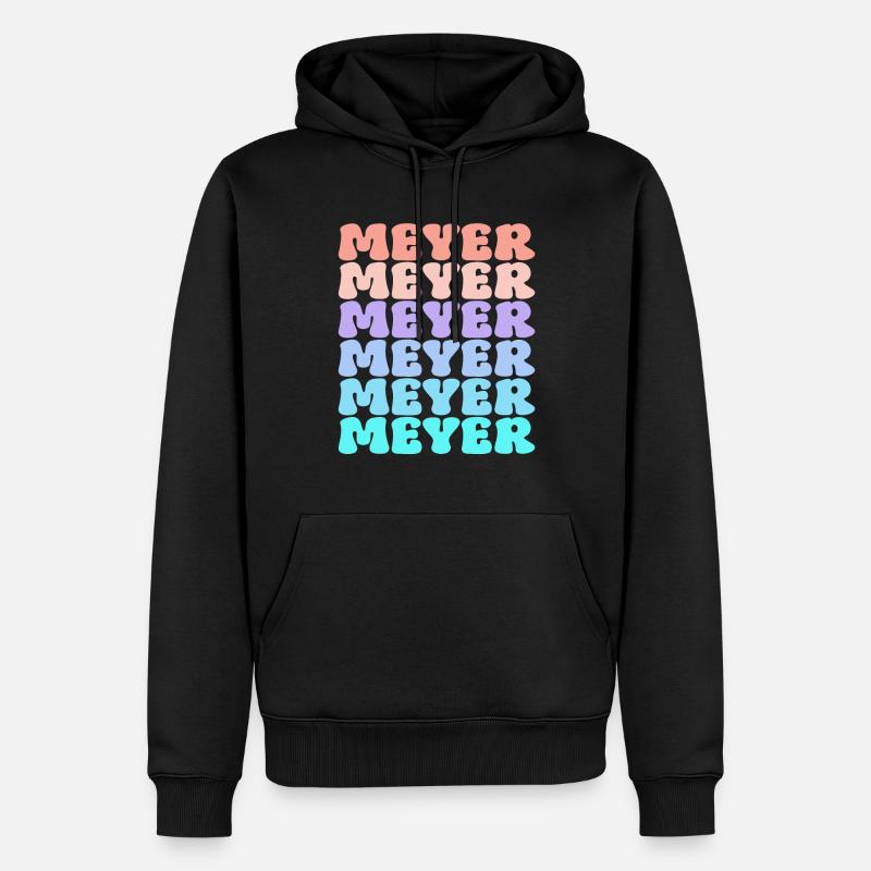 Nom de famille Meyer Retro - Sweat à capuche Premium bio Homme - noir