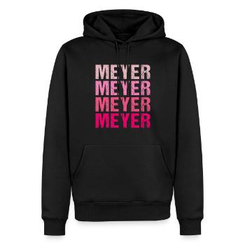 Meyer Familienname Team Retro Geschenkidee - Männer Premium Bio Hoodie - Schwarz - Vorne - Nico (187cm)