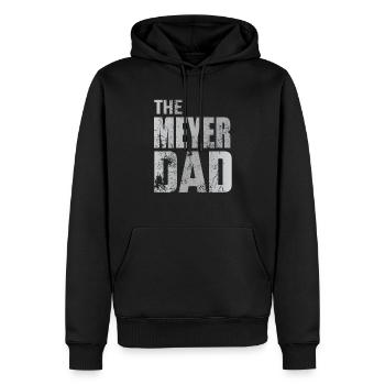 Meyer Vater Papa Geschenkidee Vatertag - Männer Premium Bio Hoodie - Schwarz - Vorne - Nico (187cm)