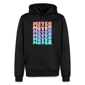 Meyer Retro Familie Nachname Geschenk - Männer Premium Bio Hoodie - Schwarz - Vorne - Nico (187cm)