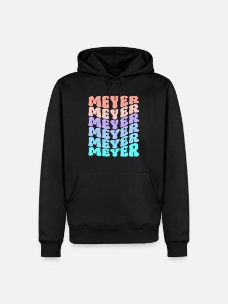 Meyer Retro Family Surname Gift - Men’s Premium Organic Hoodie - black
