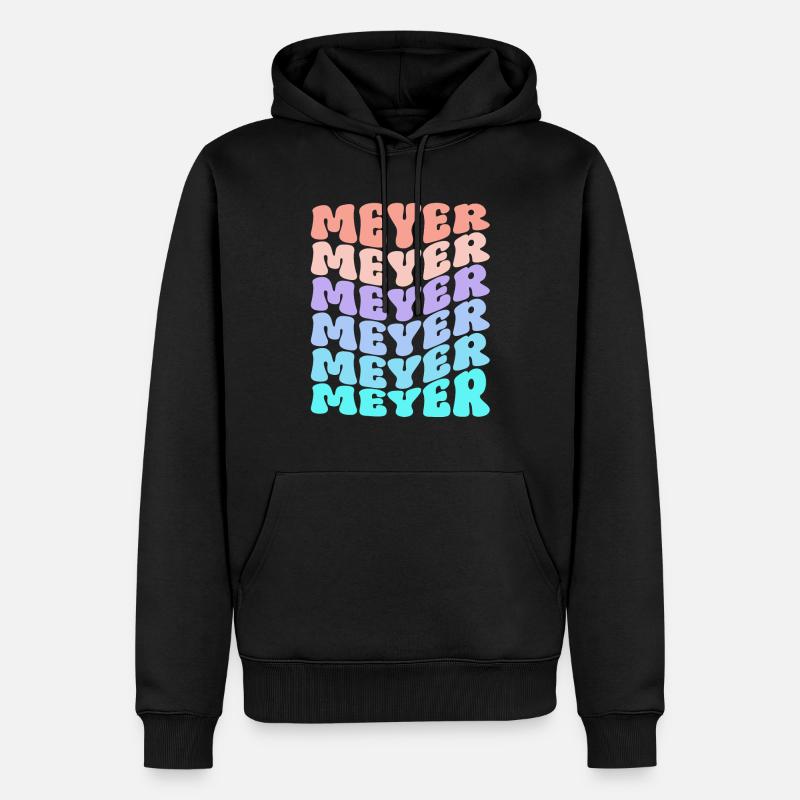 Meyer Retro Familie Nachname Geschenk - Männer Premium Bio Hoodie - Schwarz