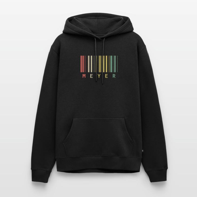 Nom de famille Meyer Code à barres Code à barres Cadeau Sweat à capuche Premium bio Homme