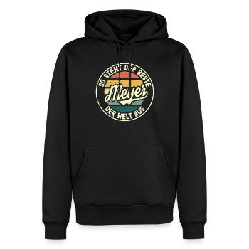 Meyer So Sieht der Beste der Welt aus - Männer Premium Bio Hoodie - Schwarz - Vorne - Nico (187cm)