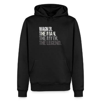 Wagner The Man The Myth Legend - Men’s Premium Organic Hoodie - black - Front - Nico (187cm)
