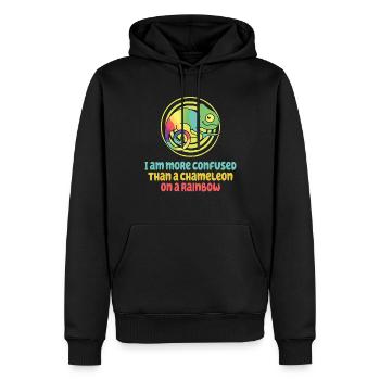 I'm more confused than a chameleon - Men’s Premium Organic Hoodie - black - Front - Nico (187cm)