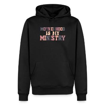 La maternité est mon ministère - Sweat à capuche Premium bio Homme - noir - Devant - Nico (187cm)