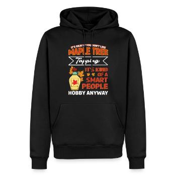 Érable Entaillage Érable Feuille d’érable Hobby - Sweat à capuche Premium bio Homme - noir - Devant - Nico (187cm)