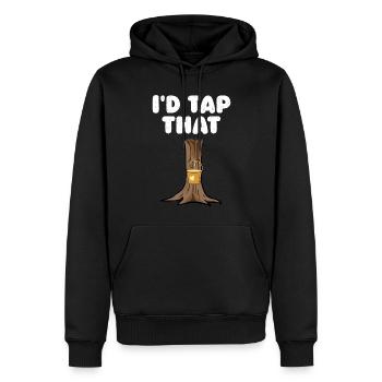 I'd Tap That Tree Maple Tapping Tree Maple Leaf - Men’s Premium Organic Hoodie - black - Front - Nico (187cm)