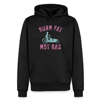 Brûlez les graisses au lieu de l’essence Cargo Cargobike - Sweat à capuche Premium bio Homme - noir - Devant - Nico (187cm)