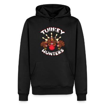 Chasseurs de dinde Quilles de quilles de dinde Thanksgiving - Sweat à capuche Premium bio Homme - noir - Devant - Nico (187cm)