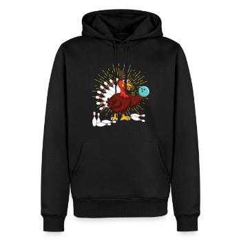 Truthahn Thanksgiving Truthahn Bowling - Männer Premium Bio Hoodie - Schwarz - Vorne - Nico (187cm)