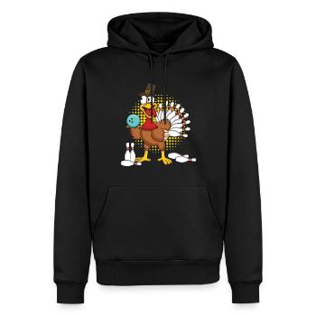 Quilles de dinde de Thanksgiving fraîches - Sweat à capuche Premium bio Homme - noir - Devant - Nico (187cm)