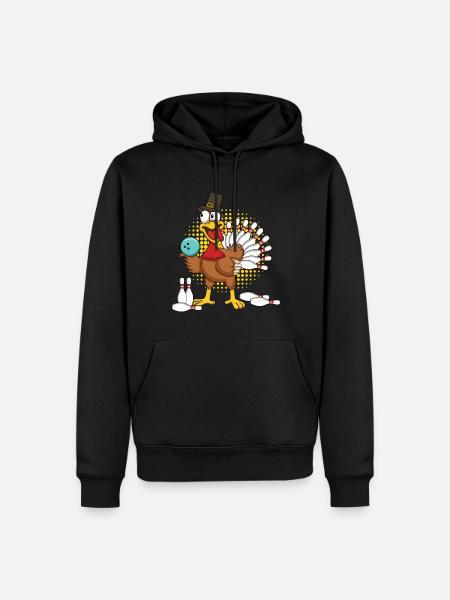 Cooles Truthahn-Thanksgiving-Truthahn-Bowling - Männer Premium Bio Hoodie - Schwarz