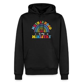 La maternité est mon ministère - Sweat à capuche Premium bio Homme - noir - Devant - Nico (187cm)