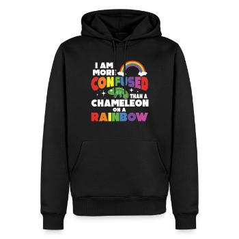 I'm more confused than a chameleon - Men’s Premium Organic Hoodie - black - Front - Nico (187cm)