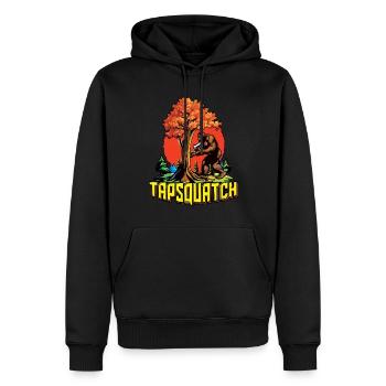 Tapsquatch Tapping Maple Tree Maple Leaf - Men’s Premium Organic Hoodie - black - Front - Nico (187cm)