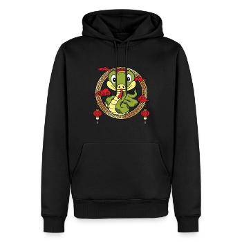 Lustiges chinesisches Neujahrsfest der Schlange Chinesisches Tierkreiszeichen - Männer Premium Bio Hoodie - Schwarz - Vorne - Nico (187cm)
