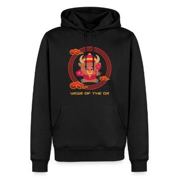 Jahr Des Ochsen Niedlich Chinesisch Kawaii Chinesisches Neujahr - Männer Premium Bio Hoodie - Schwarz - Vorne - Nico (187cm)